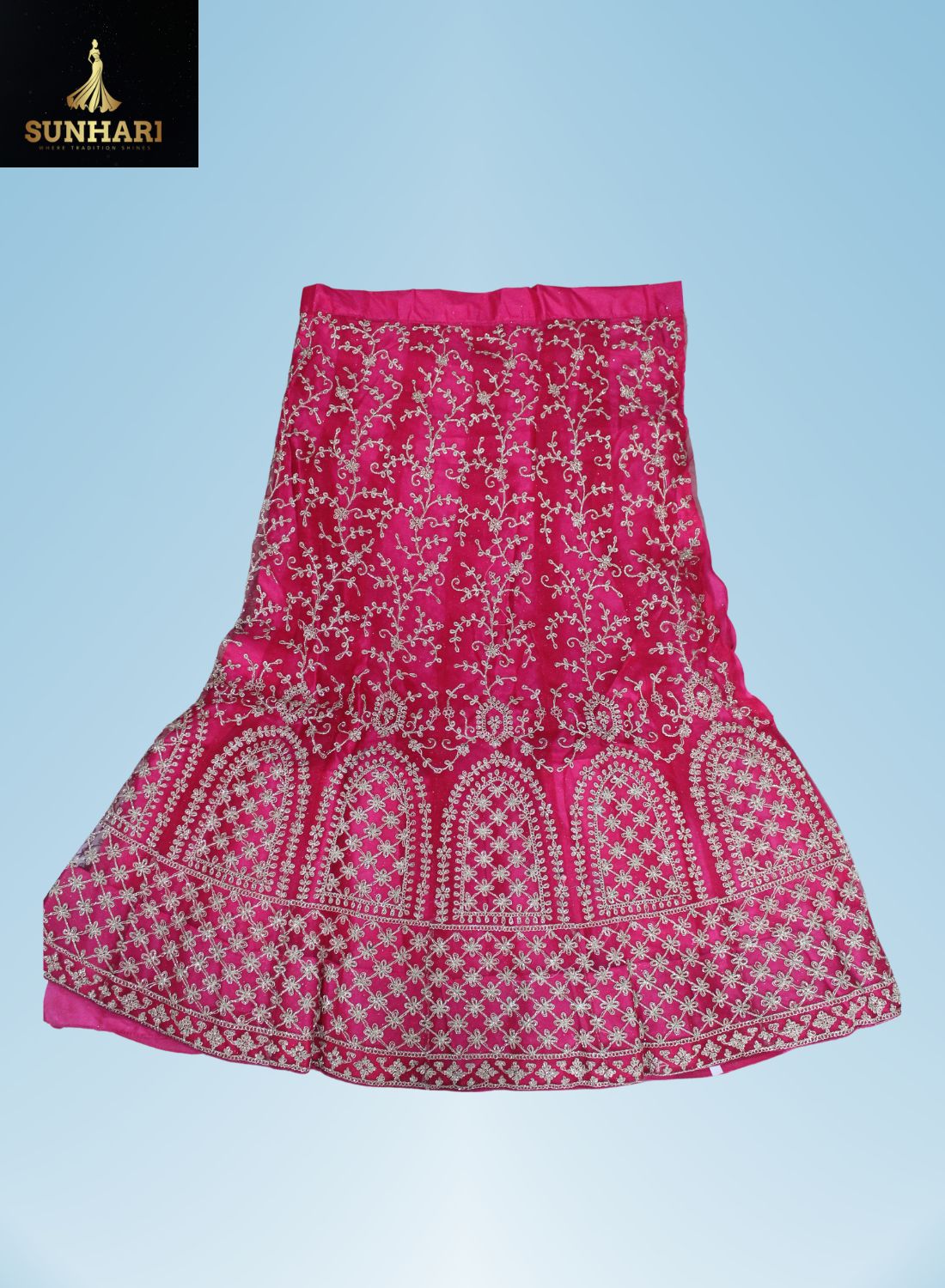 Fuchsia Pink Royale Zari Embroidered Bridal Lehenga